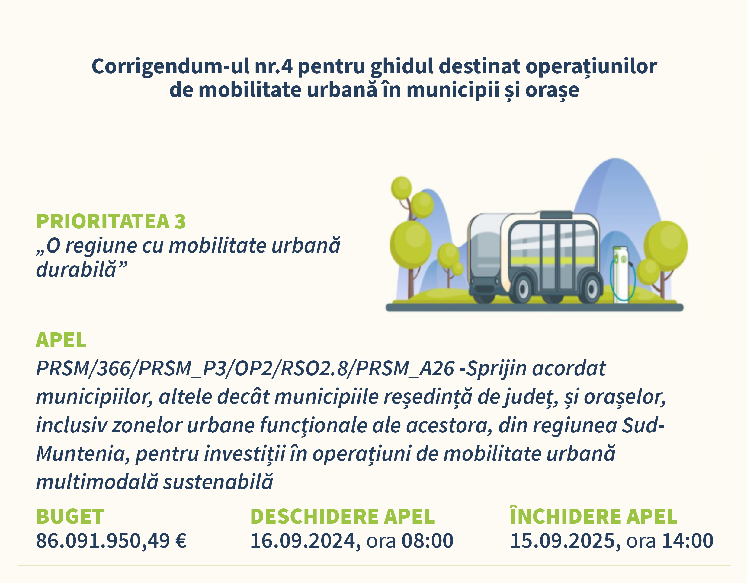ADR Sud-Muntenia prelungește termenul limită pentru depunerea proiectelor de mobilitate urbană multimodală